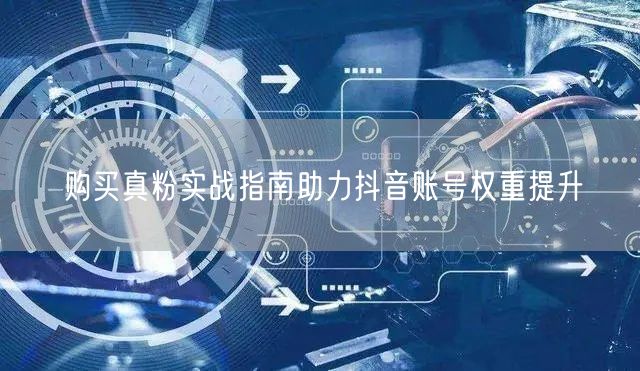 购买真粉实战指南助力抖音账号权重提升