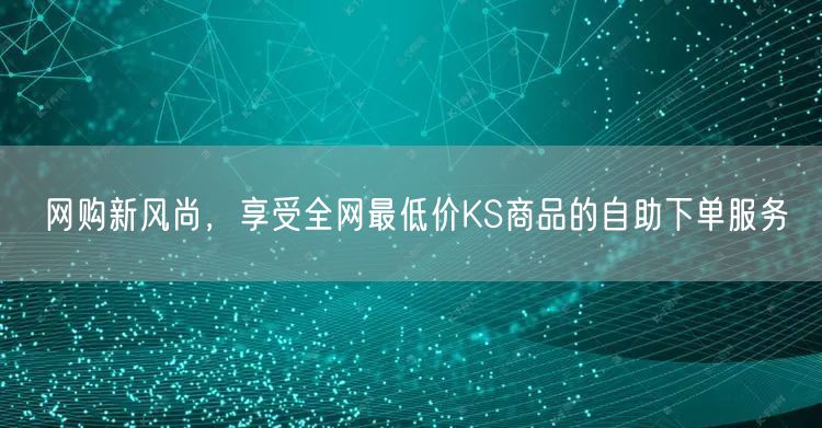 网购新风尚，享受全网最低价KS商品的自助下单服务